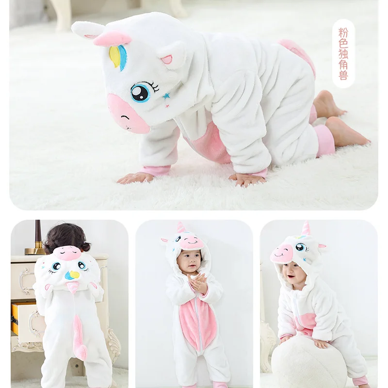Baby Pajamas Cartoon Unicorn Clothes for Sleeping Girl Rompers Kids Baby Sleepwear Boy Animal Panda Infant Children Jumpsuit