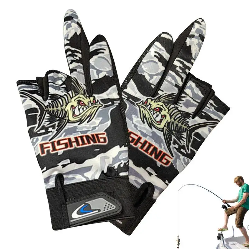 Fishing Gloves For Men And Women UPF50 Sun Gloves For Men & Women Three Finger UPF 50 Sun Sunscreen Fishing