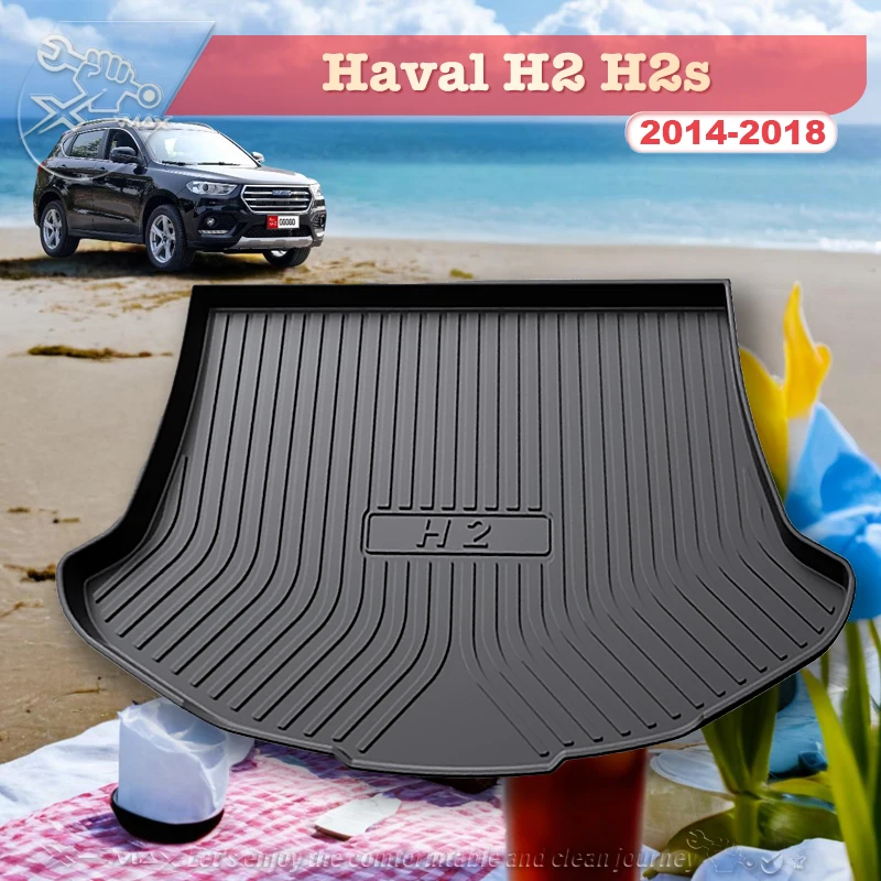 

For Haval H2 H2s 2014-2018 Custom Fit Car Trunk Mat All Season Black Cargo Mat 3D Shaped Laser Measured Trunk Liners
