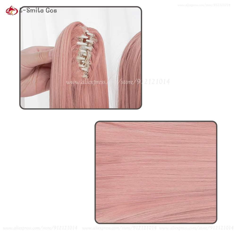 Nicole Demara Cosplay Perücke – 2 Styles, 80cm, Pink, mit Ponytail, Hitzebeständig, Synthetik, Anime Damen 9