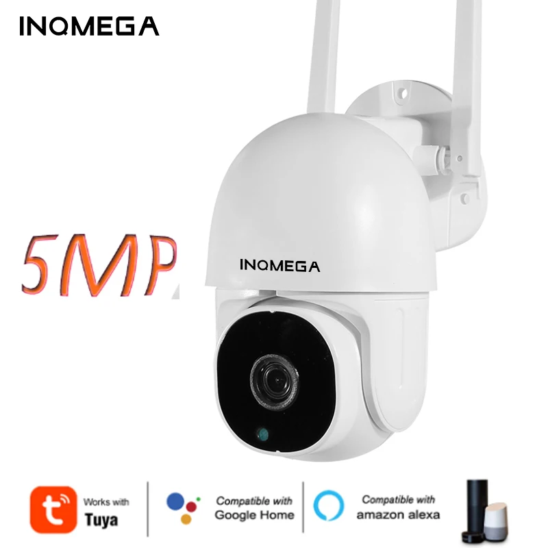 Inqmega 5Mp Wifi Tuya Camera Smart Cloud Ptz Ip Camera Outdoor Auto Tracking Google Home Alexa Videocamera Di Sorveglianza Mini