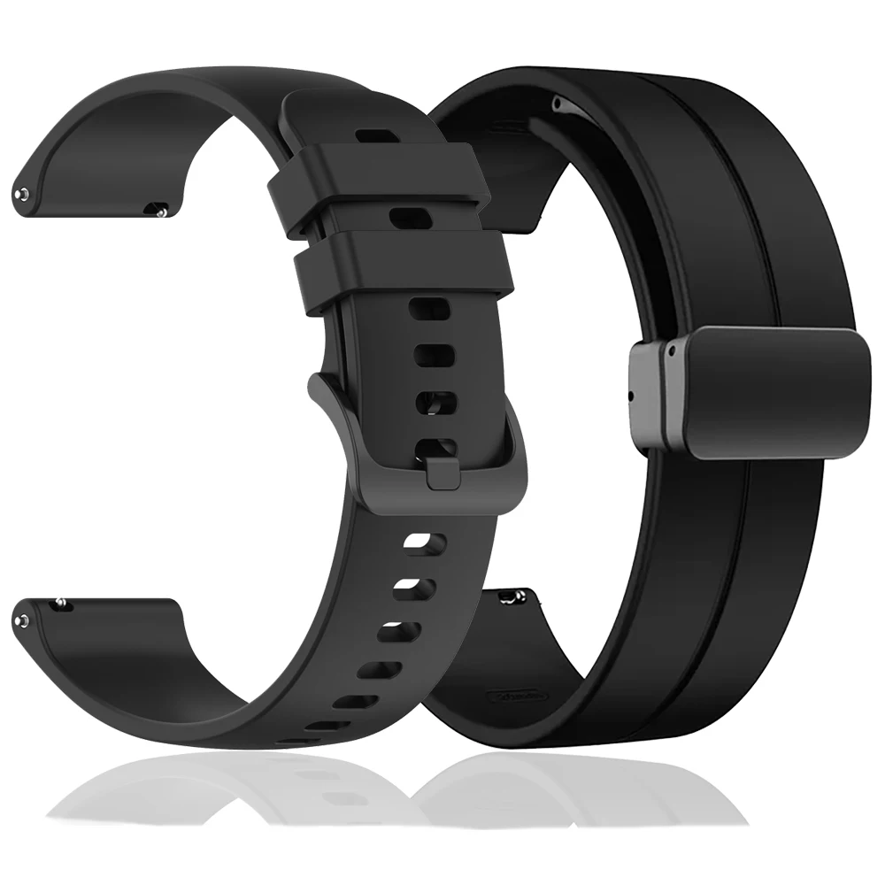 Silicone Watch Strap Band, Adjustable 20mm 22mm, Universal Fit Bracelet
