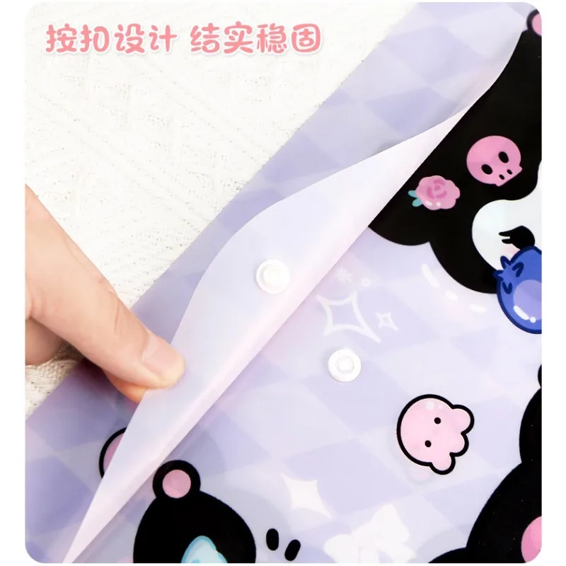 A4 Button File Bag Waterproof Cartoon Paper Storage Bag School Office Supplies Pen Box Storage paper storage bag