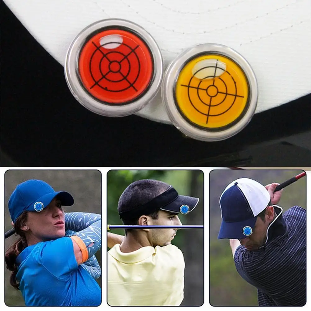 Golf Ball Marker with Built-in Bubbles Magnetic Bubble Level Golf Ball Marker Clip for Men Women Golfers Round Cap Mark for