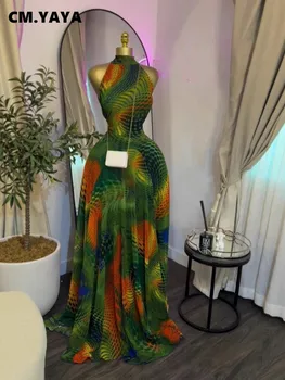 CM.YAYA 2026 Fall Women O-neck Sleeveless Print Mermaid Long Maxi Dress Cocktail Evening Birthday Beach Sexy Night Party Dresses 1