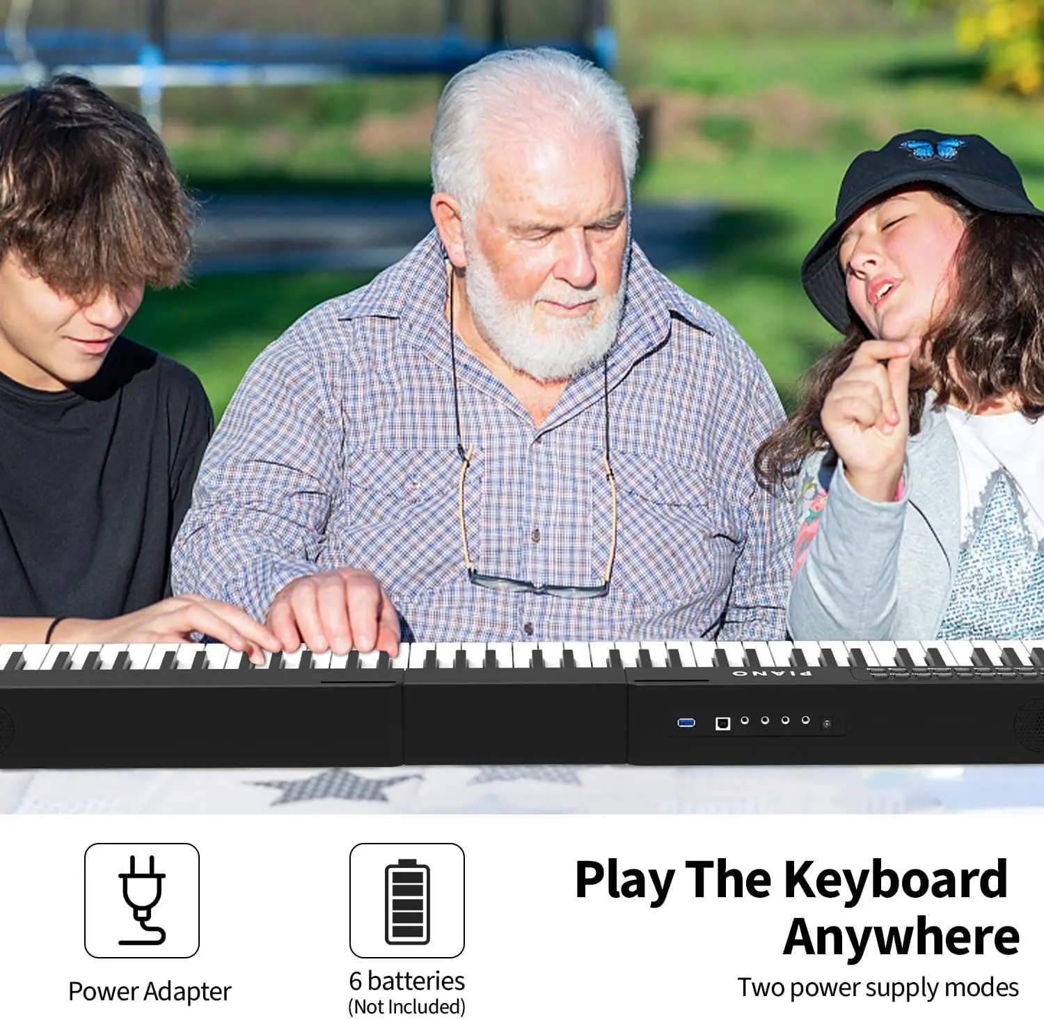 Piano 88 Key Full Size Semi Weighted Electronic Keyboard Piano Set with Stand,Built-In Speakers,Electric Keyboard