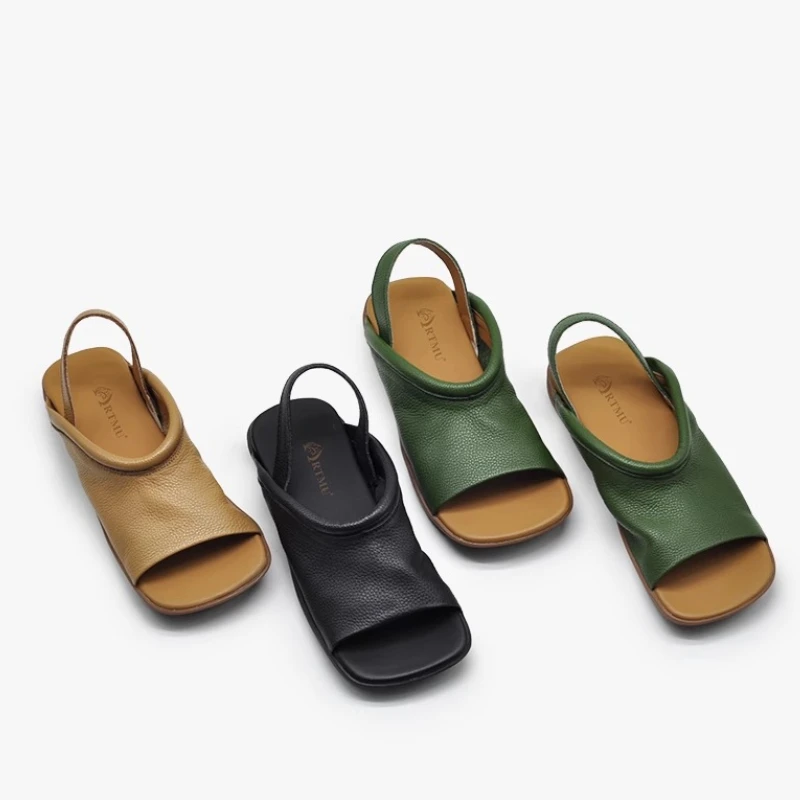 Women Square Toe Sandals Flats Slippers Beach Shoes New Summer Fashion Slingback Flip Flops Casual Woman Shoes Mujer Slides
