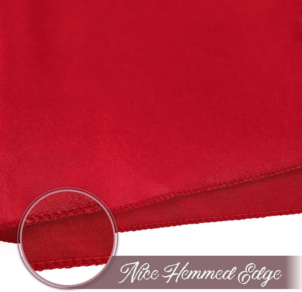 6pcs Satin Napkin Serving Square for Table Decoration, Dinner Towel for Wedding Party, Home, Hotel, Christmas, Red, 30cm X30cm