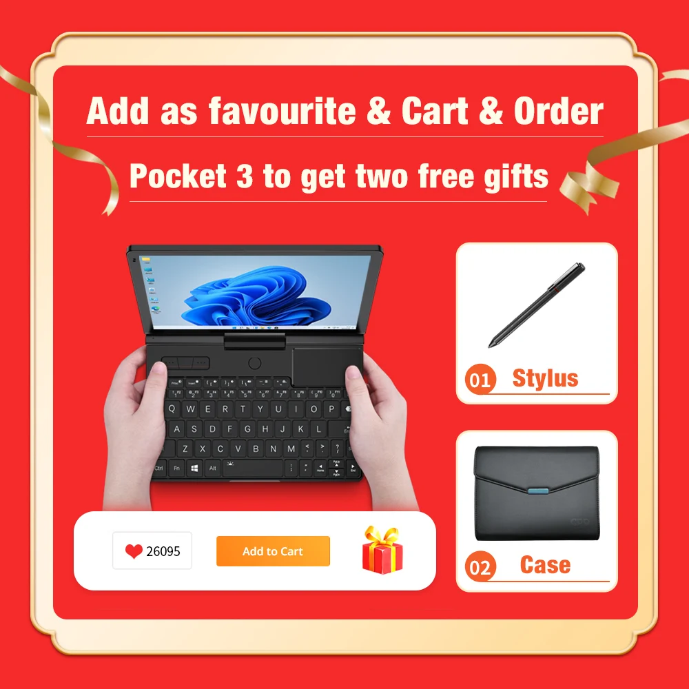 Gpd Pocket 3 Memory Hard Disk 16Gb Ssd 1Tb Palmare Portatile Mini Gaming Laptop Cpu Core I7 Notebook Pc Computer Touch Screen
