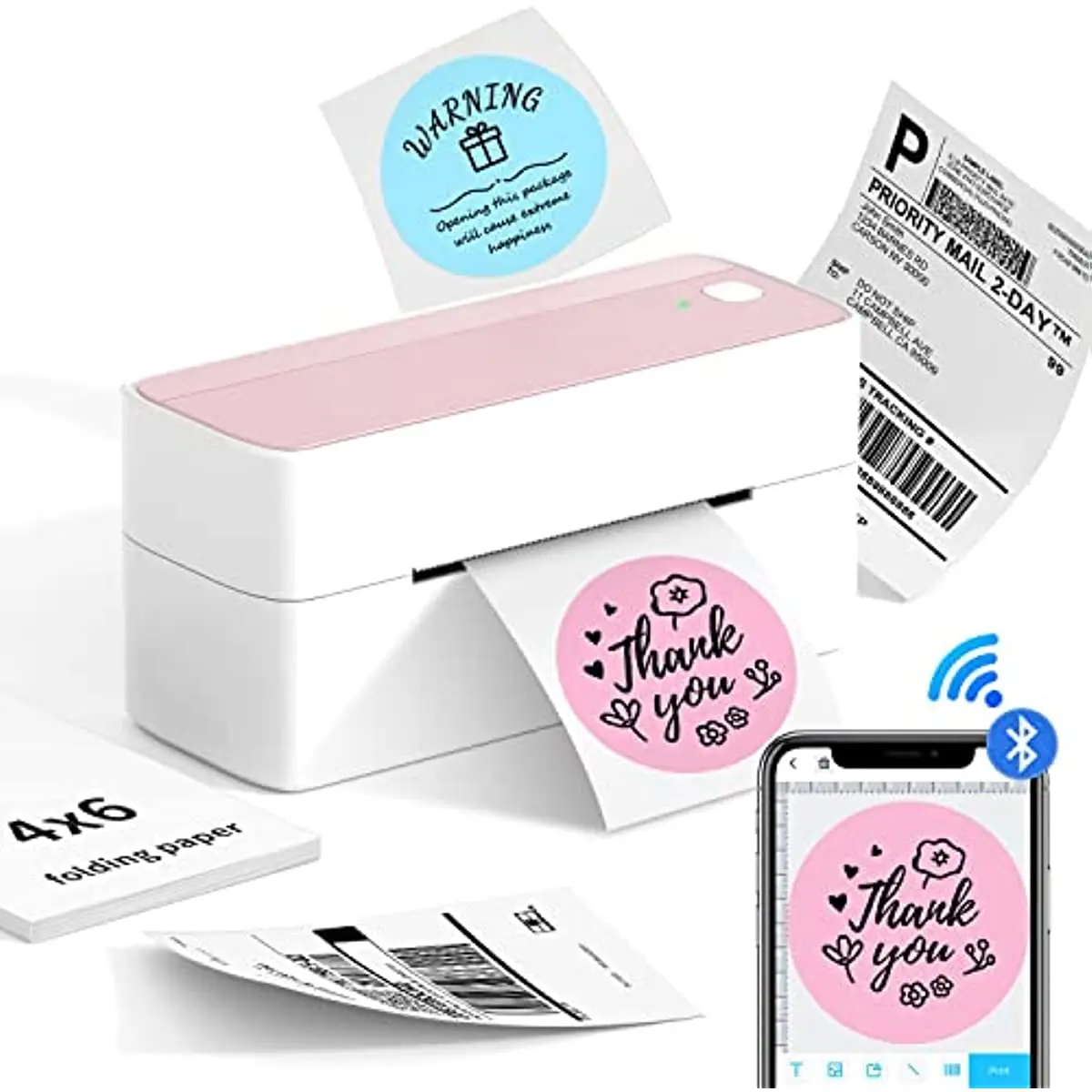 PM241 118mm Bluetooth Thermal Label Printer Wireless Shipping Label