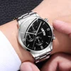 3pcs/set Men's Business Style Quartz Watch Set Fashion Casual Round Dial Calendar Watch (Box not included) Gift for men 3