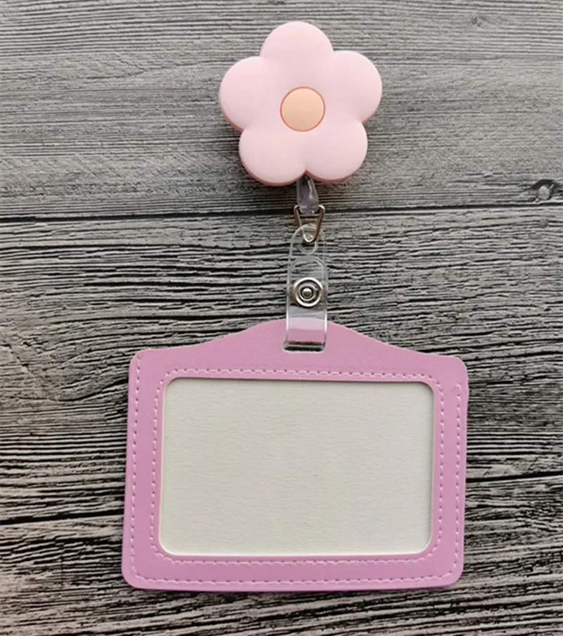 Retractable Badge Reel Badge Holder Retractable ID Tag Retractable ID Lanyard 1 Piece Retractable Nurse Badge Reel With ID Card Case Fashion Rainbow Sunflowers Students ID Case Holder