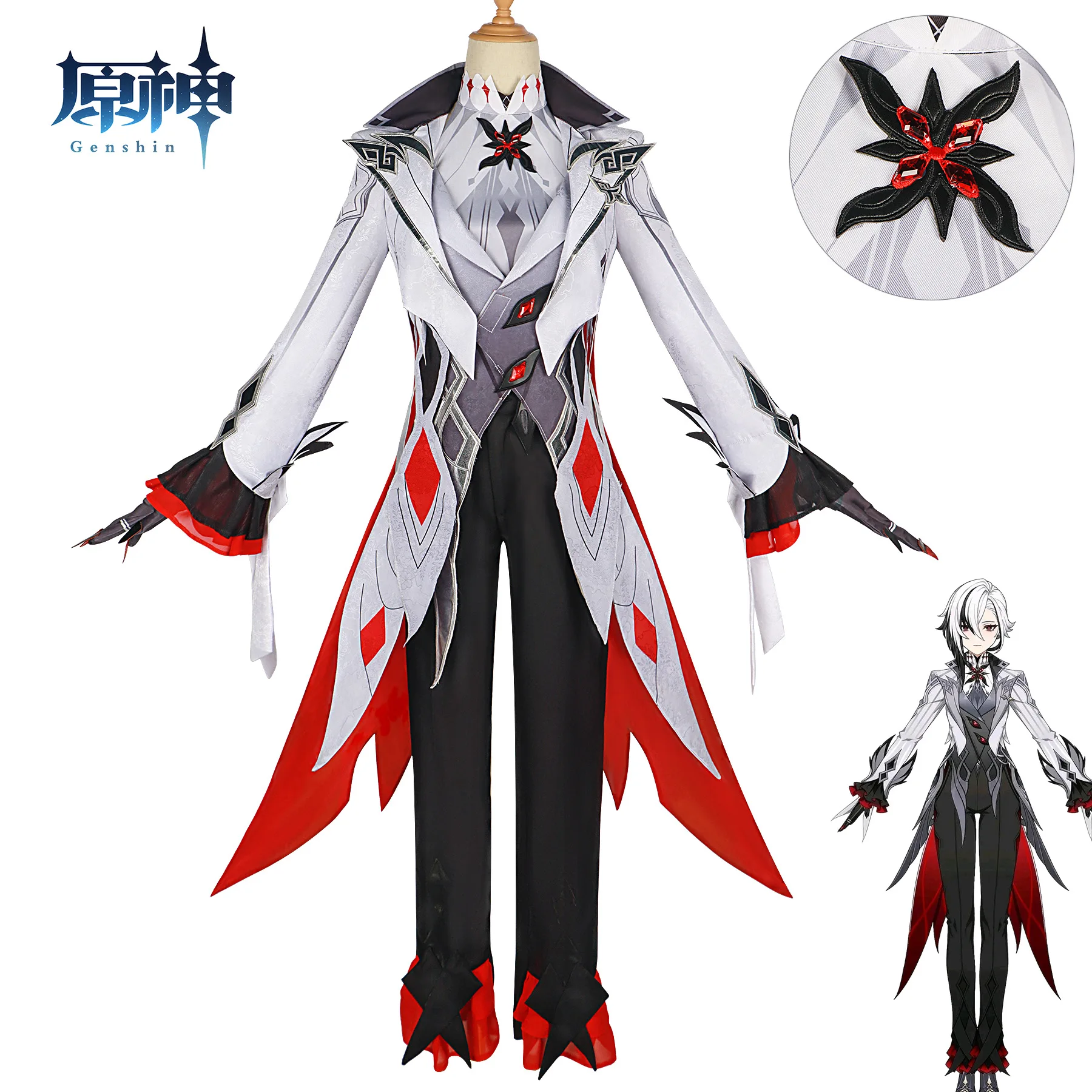 Genshin Kostum Cosplay Arlecchino Impact Kostum Cosplay Fatui Cosplay Costume Kostum Halloween Cosplay Outfit Xs-Xxxl