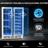 24 Inch Wine and Beverage Refrigerator Dual Zone Wine Fridge with  Safety Locks Under Counter Wine Cooler Beer Fridge 20 Bottles 2