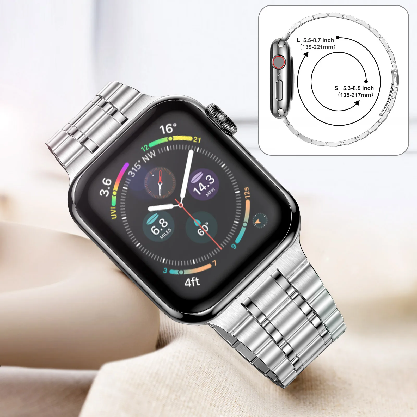 case+Strap for Apple watch Ultra band 44mm 40mm 45mm 41mm 42mm 38mm Metal Stainless Steel bracelet iWatch Series 3 5 6 SE 7 8