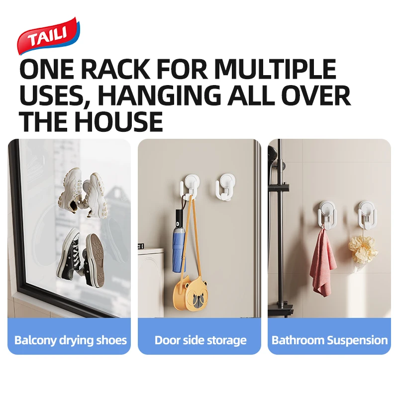 TAILI Slipper Rack Suction Cup Bathroom Wall-mounted Storage Rack Slipper Hook Toilet Drain Toilet Bedroom Shoe Drying Organizer