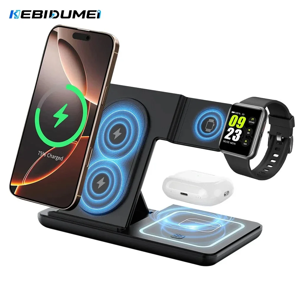 3-in-1 Foldable Magnetic Wireless Charging Stand product image