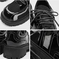 STRONGSHEN Spring Men Casual Shoes Leather Designer Shoes Mesh Breathable Slip On Platform Loafers Luxury Lace-up Dress Shoes 2