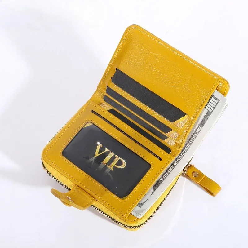 Simple Women's Short Card Bag, Cute Ultra-thin Mini PU Leather Zero Wallet, Women's Credit Card Holder Wallet