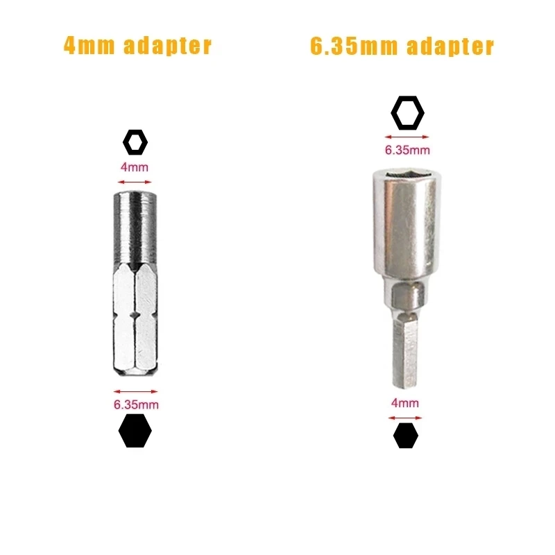 Screwdriver Set 4mm-6.35mm Converter Adapter Slotted Phillips Precision Bits Set Screwdriver Drill Bit Repair Mobile Phone Camera Computer