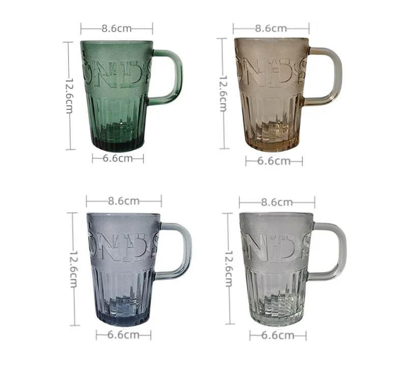 Straw With Glass Cup Coffee Cup With Handle Straw Cup Large Capacity Glass Cup With Cover 400Ml Glass Dinkware