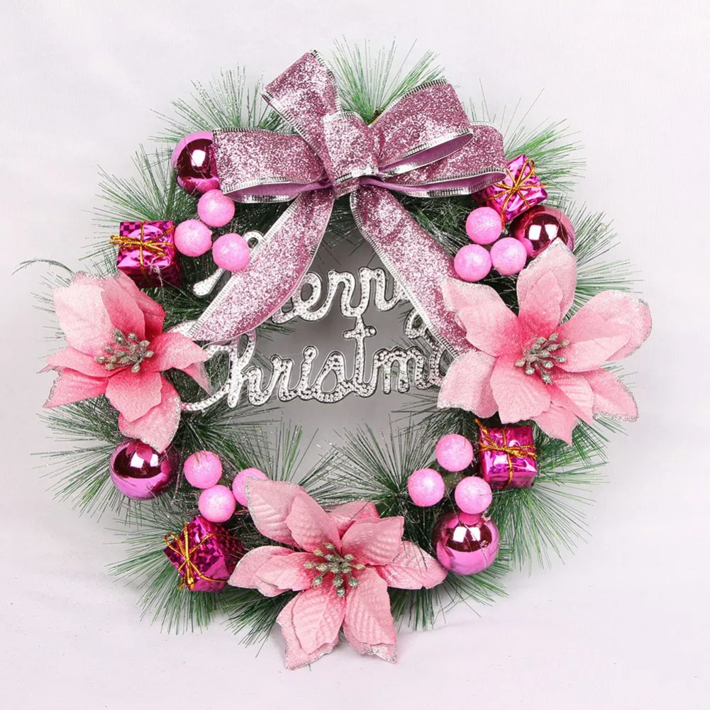 Couronne Noël Artificielle Couronne De Noël Buer Homie 30cm - Décoration Porte Entrée Naturelle - Guirlande Artificielle Avec Nœuds Papillon Décoration Festive Réutilisable