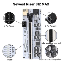Riser – Riser pour carte vidéo, adaptateur USB 3.0 PCI E, VER012MAX Express 16x, SATA 15 broches à 6 broches 