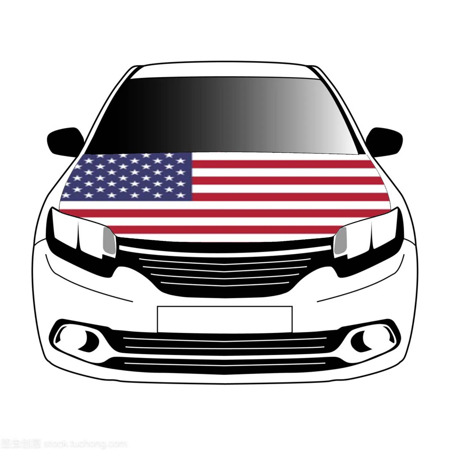 Flag of the United States flags car Hood cover 3.3x5ft/5x7ft 100