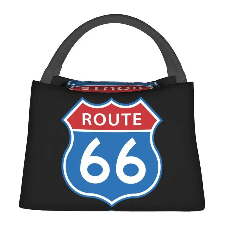 

Route 66 Insulated Lunch Tote Bag for Women Americas Highway Resuable Cooler Thermal Bento Box Work Travel