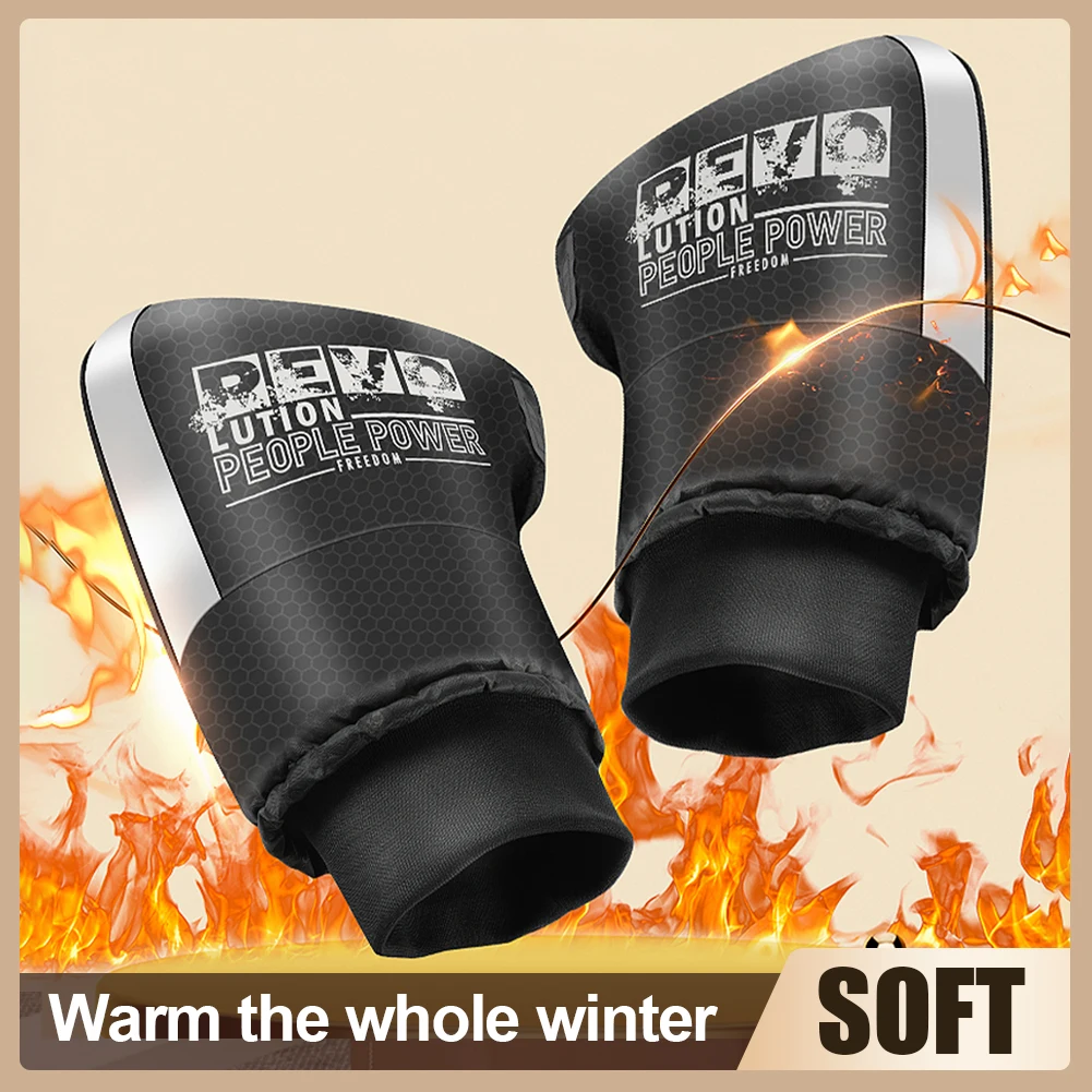 

Универсальный чехол на руль рукавицы зимние теплые толстые флисовые подкладки на руль водонепроницаемые перчатки для мотоциклов скутеров велосипедов