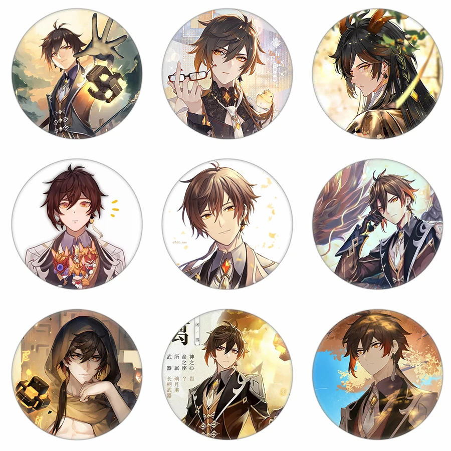 Cartoon Game Genshin Impact Badges Anime Pins Zhongli Figures Clothing  Accessories Cool Backpack Decorations Brooches Boys Girls - Brooches -  AliExpress