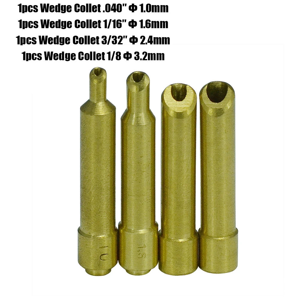 TIG Collet Wedge Collet Kit 4pcs 1.0/1.6/2.4mm For DB SR WP 17 18 26 TIG Welding Torch Welding Torch Kit