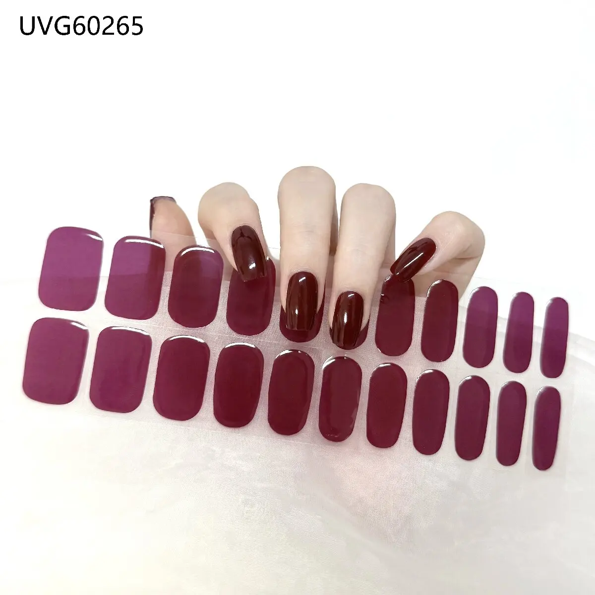 Premium Semi-Cured Nail Wraps Set - Waterproof, Long-Lasting Gel Nail Stickers