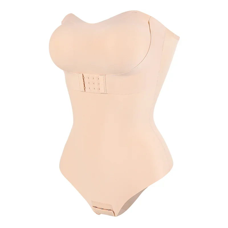 Women Sexy Removable Strap Body Shaper S-4XL Padded Bra Front Closure Hipster Bodysuit Tummy Control Shapewear Thong