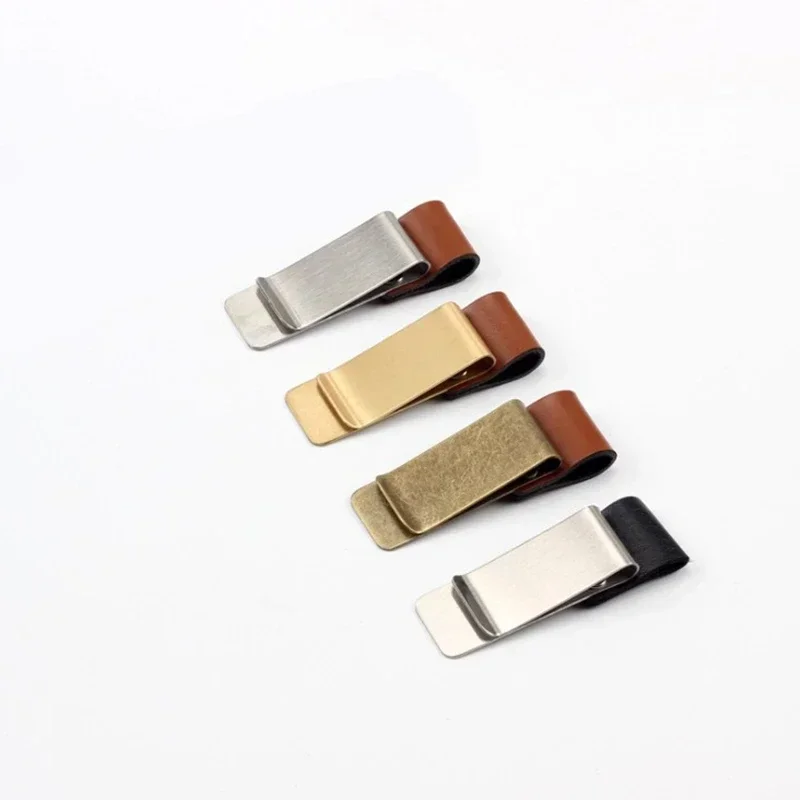 Pen Holder Metal Leather Stainless Steel Pen Clip For Notebook Diary School Office Accessories 1pcs