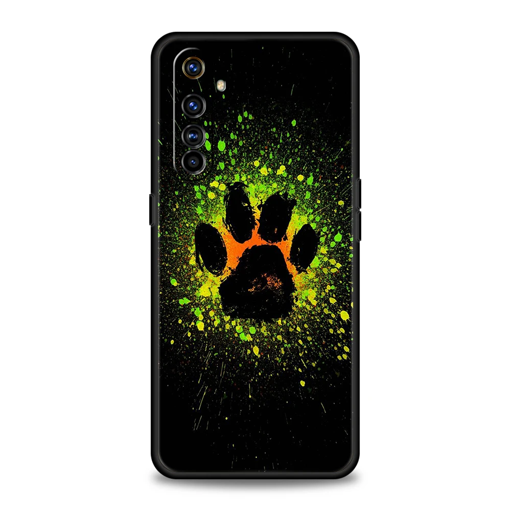 Hund Fußabdruck Pfote niedliche Handy hülle für Realme 8 9 Pro plus 8i 9i 6 7 gt2 c21 c25 c3 c11 11 pro 5g plus stoß feste Silikons chale – Detail 2