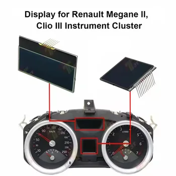 Pantalla LCD de salpicadero para panel de instrumentos Renault Megane II, Clio III 1