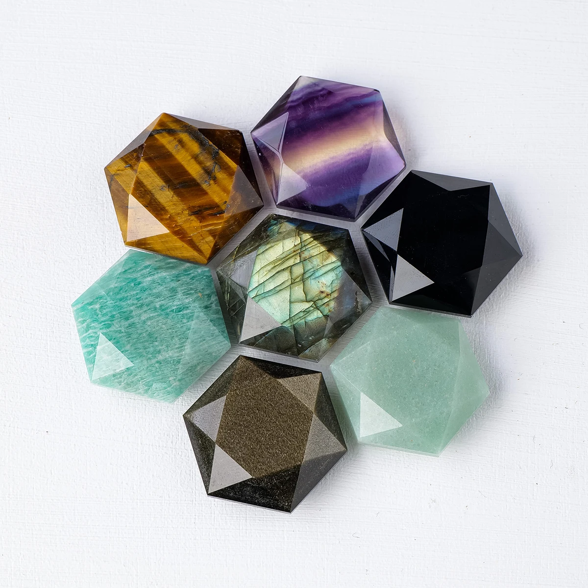 1pc Natural Stone Hexagram star Pendant Necklace Ornament Decorative Chakra Home Decoration 5