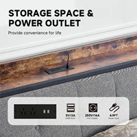 Металлический каркас кровати REDLIFE с зарядной станцией, светодиодными фонарями, без шума — изображение 3