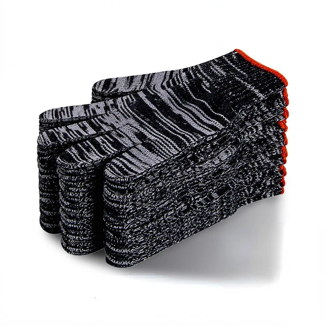 Egy Pár Kesztyű Hím Építkezés Helye Munka Pamutszál Nem Csúszás Nylon Vastagított Pamut Fonal Munkás