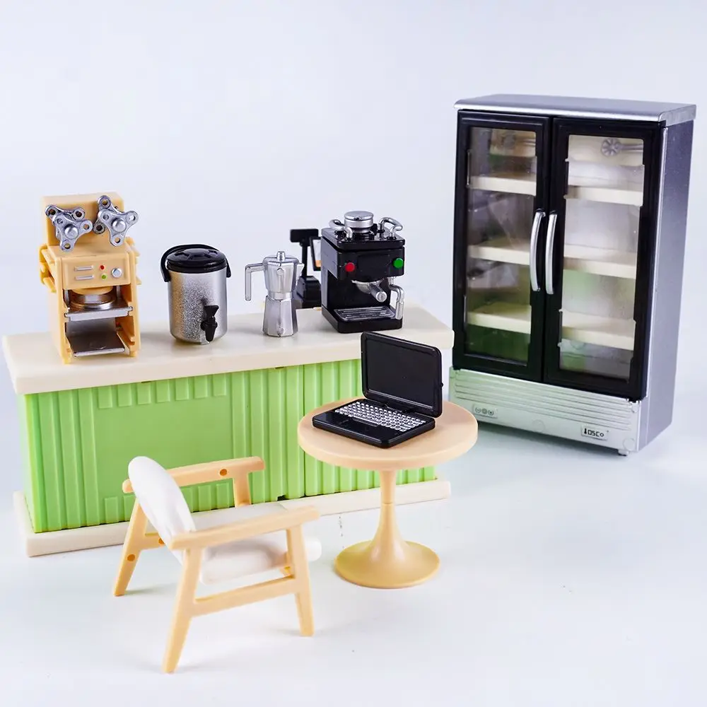 1:12 Scale Miniature Dollhouse Sofa Oven Bookcase Refrigerator Model For Doll Pretend Play Mini Kitchen Decor Accessories Toy 3