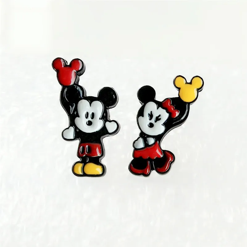 

Disney Mickey Mouse Stud Earrings for Women Girls Anime Jewelry Accessories Minnie Asymmetrical Earring Kids Birthday Xmas Gifts