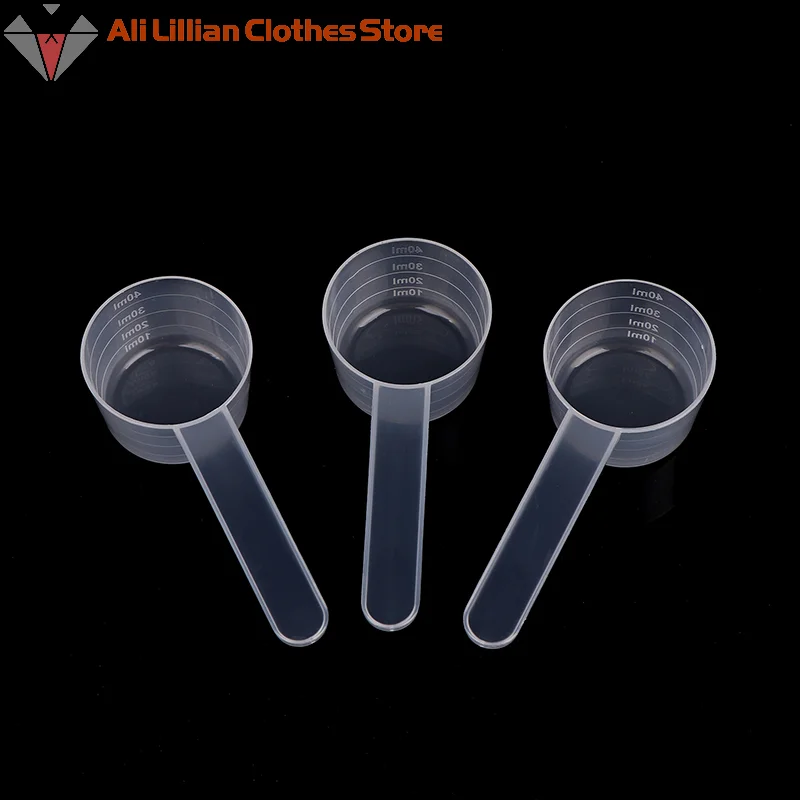 10Pcs 40ML 20g Flat Bottom Graduated Measuring Spoon With Scale Transparent Plastic Kitchen Baking kitchen measuring spoons measuring spoon set