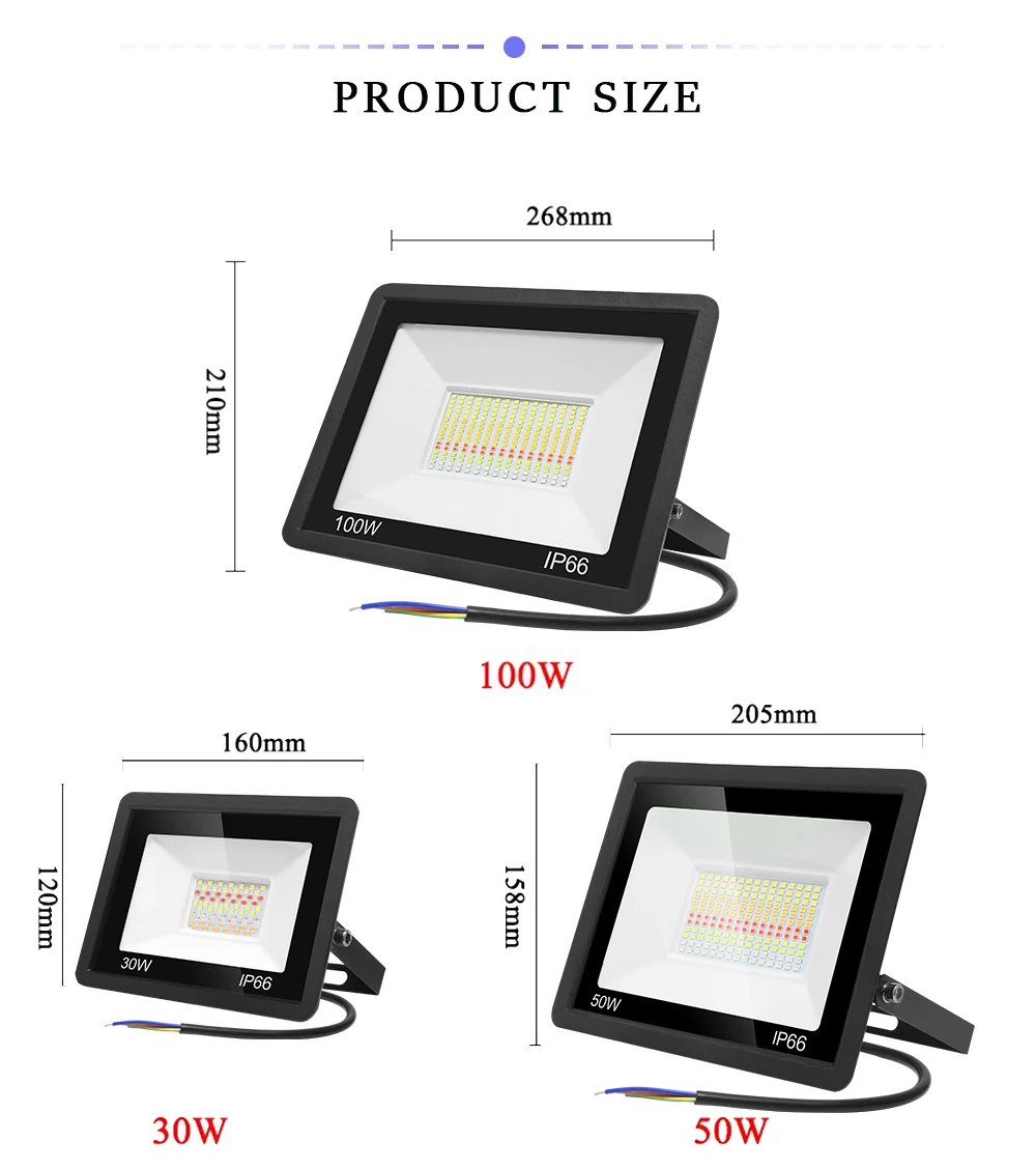 Tuya Bluetooth LED Reflector RGB 30/50/100W Smart Floodlight SmartLife Waterproo