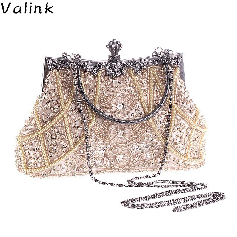 Bolso de mano Retro de lujo para mujer, bolso de mano de noche con diseño bordado, para boda y fiesta, novedad de 2022| | AliExpress