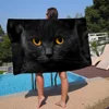 Black Cat Cartoon Beach Towel Cute Kawaii Room Decor Bath Girls Children Hand Towels For Bathroom Shower 3