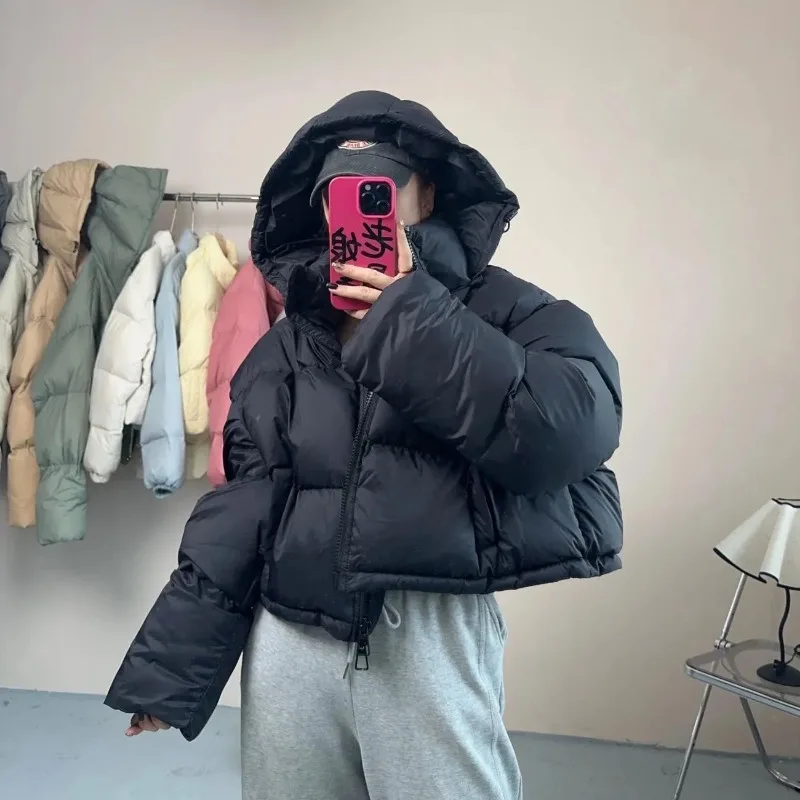 2023 New Women Down Jacket Winter Coat Female Short Loose Parkas Thicken Warm Advanced Sense Outwear Detachable Cap Overcoat