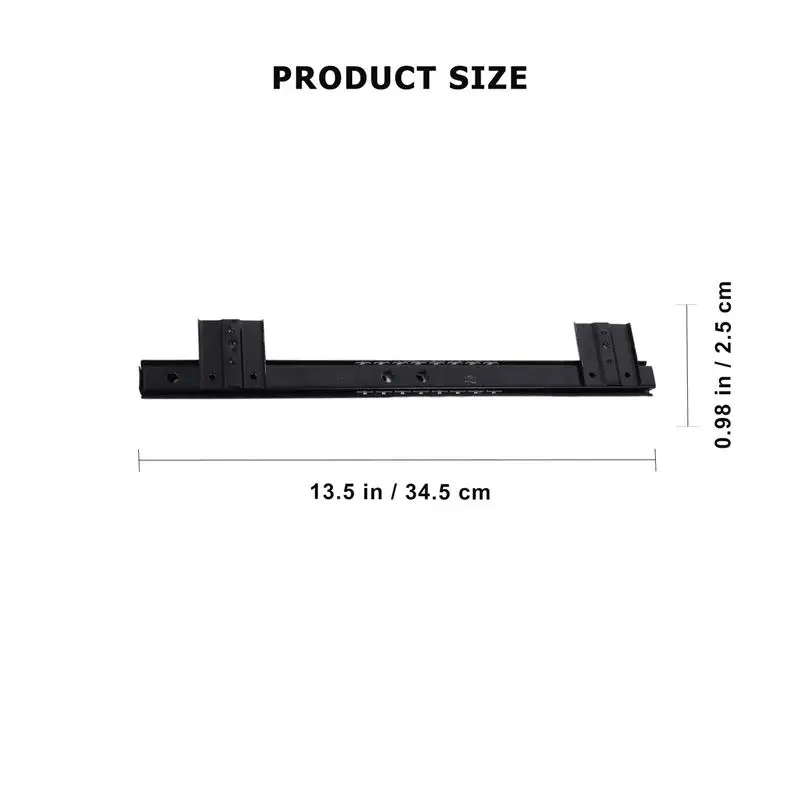 Drawer Slides 1 Pair Desk Keyboard Drawer Rail Adjustable Steel Side Mount Underdesk Computer Slide
