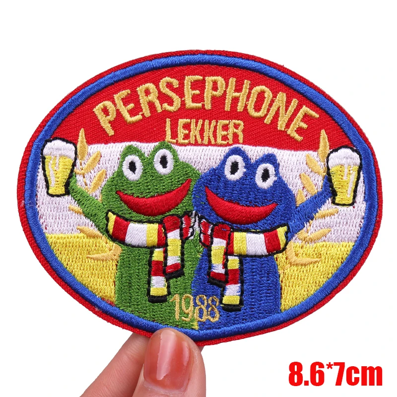 Oeteldonk Embroidered DIY Frog Carnival Iron-On Patch