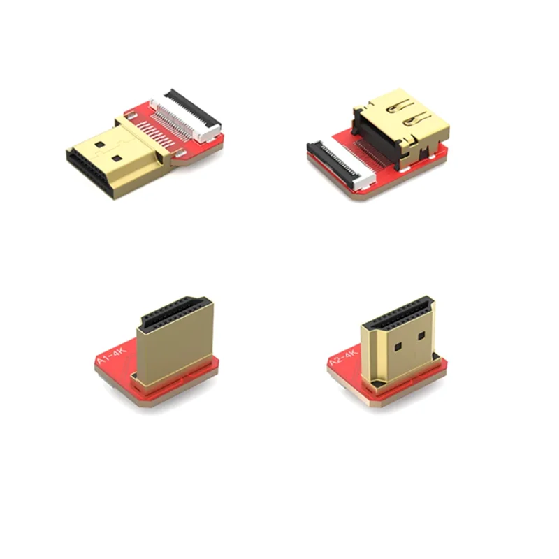 Câble plat flexible pour Raspberry Pi 4, connecteur compatible FPV HDMI, ruban 4K, 60Hz, micro, mini HDMI femelle, résistant à 90, FDavid, 20 broches, HD
